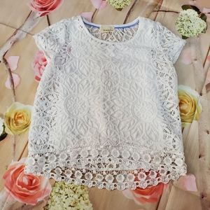 White lace crop top